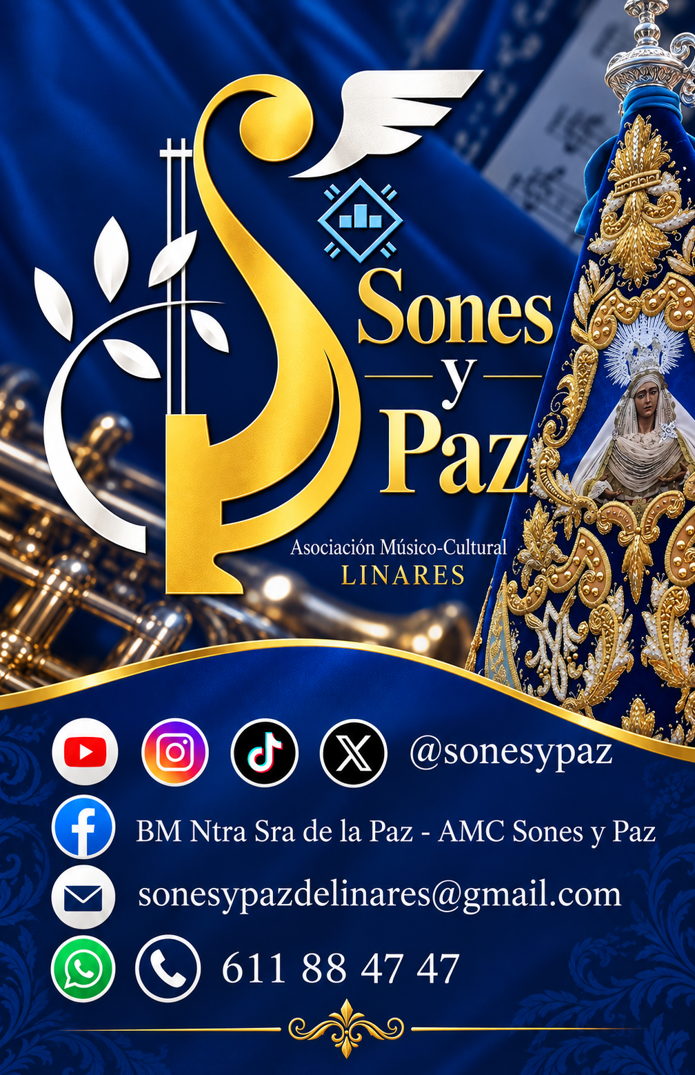 Tarjeta de visita oficial de AMC Sones y Paz